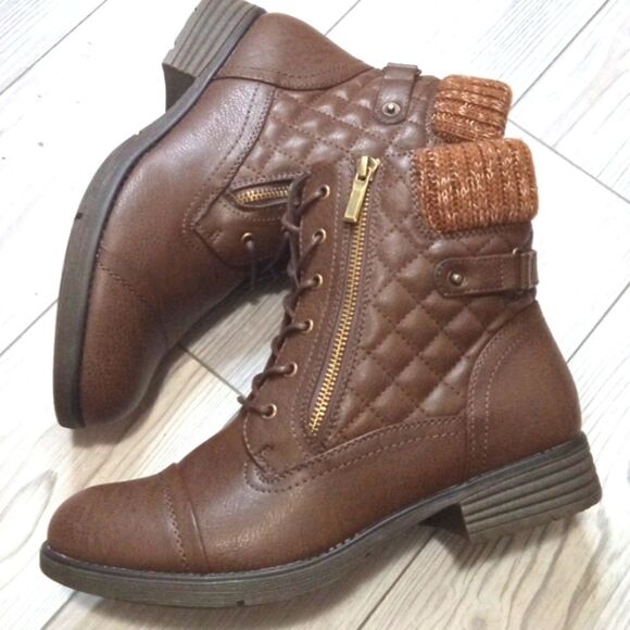 (PB477)  STQ Women's Combat Boots Lace up Ankle Booties Sz 11 - Picture 4 of 13